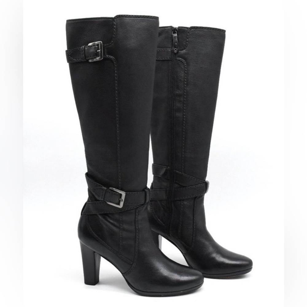 Women’s, Cole Haan, 10, Phoenix (w/Nike Air tech) black w/ pewter tall boots